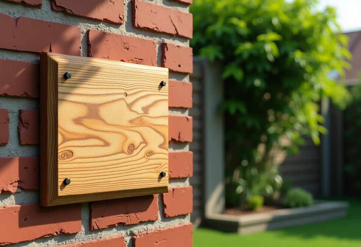 plaque en bois extérieur